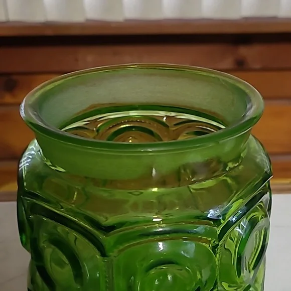 Emerald Green Moon Ans Stars Glass Jar with Lid (111) - Picture 3 of 4